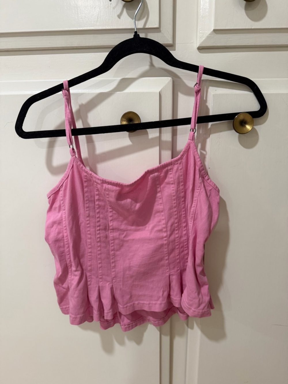 Pilcro Pink Spaghetti-Strap Crop Camisole
